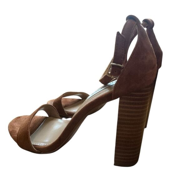 Steve Madden Chestnut Brown Carrson Dress Sandal Block Heel - Picture 8 of 12